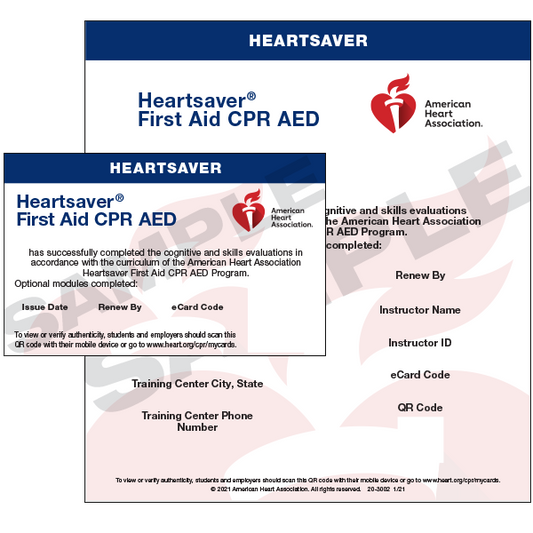 Heartsaver First aid/CPR/AED (Not for medical providers- See BLS)